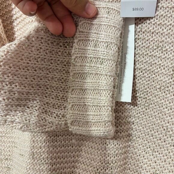 NWT Chico's Subtle Shine Naomi Pullover Sweater XL 3/4 Sleeve Fas Veranda Blush - Picture 7 of 9